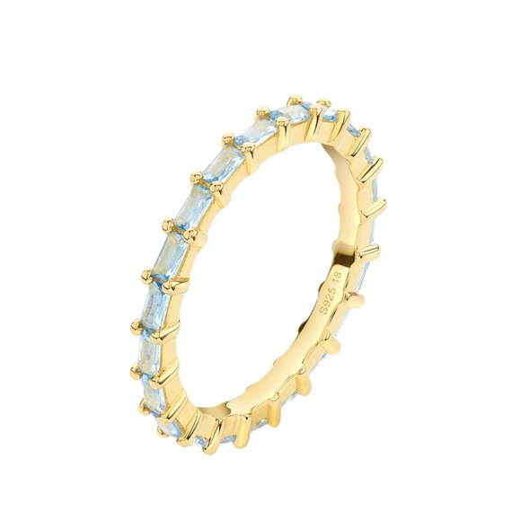 Larsson & Jennings LILJA RING BLUE 18CT GOLD PLATED - Picture 1 of 3